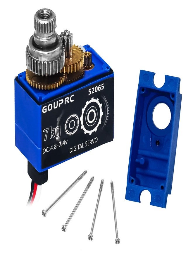 سيرفو GOUPRC 7KG الرقمي الصغير للتحكم عن بعد، سيرفو ذو تروس معدنية مع رأس سيرفو لسيارات TRX4 وTRX6 وSCX10 III 1/10 RC Crawler Car، قطع غيار للترقية (أسود، قطعة واحدة) - Image 3